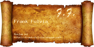 Frank Fulvia névjegykártya